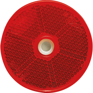 Catadioptre Ø 60 mm avec dos adhésif rouge