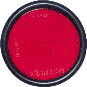 Catadioptre Ø 90 mm avec monture en plastique rouge